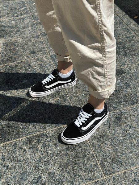 Женские кеды Vans Old Skool черно-белые замшевые Кроссовки Ванс Олд Скул Arm-VN001 (коп5) фото