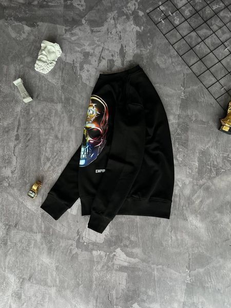 Мужской свитшот Philipp Plein черный Кофта Филипп Плейн без капюшона Моло-760-33 фото