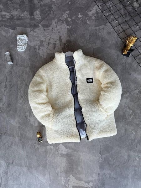 Чоловіча зимова куртка The North Face без капюшона двостороння сіра Моло-TNF102 фото