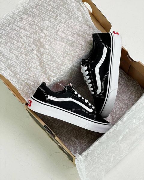 Женские кеды Vans Old Skool черно-белые замшевые Кроссовки Ванс Олд Скул Arm-VN001 (коп5) фото