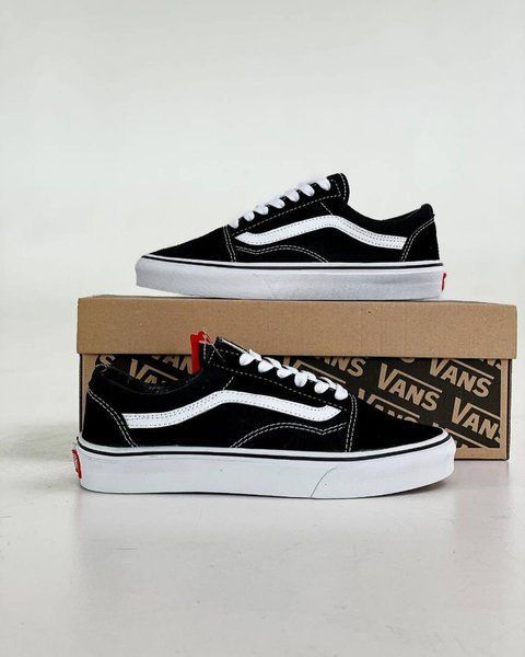 Женские кеды Vans Old Skool черно-белые замшевые Кроссовки Ванс Олд Скул Arm-VN001 (коп5) фото