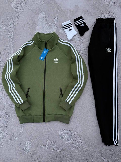 Чоловічий зимовий спортивний костюм Adidas хакі Хар-1018 фото
