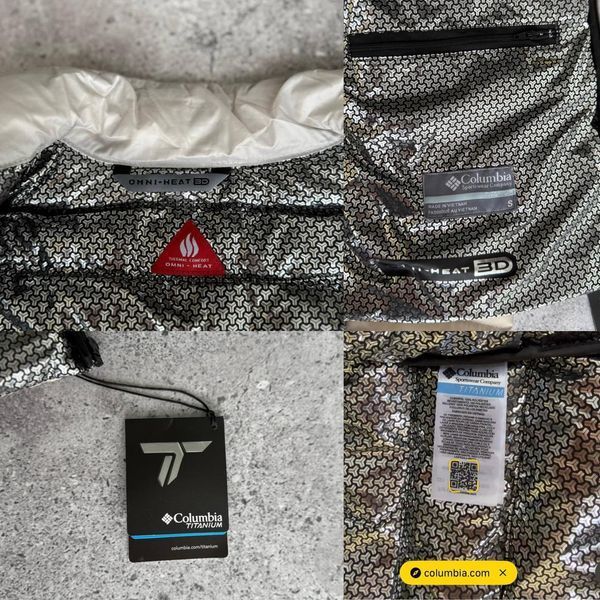 Чоловіча зимова куртка Columbia Omni-Heat Thermal без капюшона біла Коламбія з термопідкладкою Моло-71FV фото