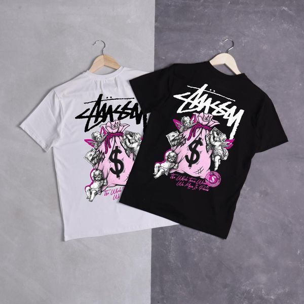 Мужская футболка Stussy черная хлопковая Тенниска Стусси Ads-213 фото