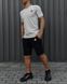 Мужской летний костюм Adidas Футболка Шорты серый с черным комплект Адидас Intr-9914685069 фото 3