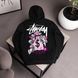 Мужское зимнее худи Stussy с капюшоном черное Ads-807 фото 1