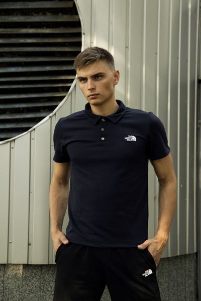 Чоловічий літній костюм The North Face Футболка поло Шорти Барсетка синій комплект ТНФ Intr-1623936928 фото