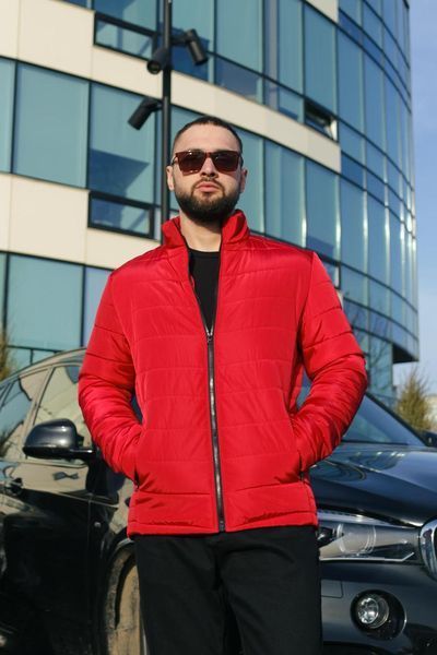Чоловіча куртка червона Вітровка без капюшона демісезонна Intr-1589537813 фото
