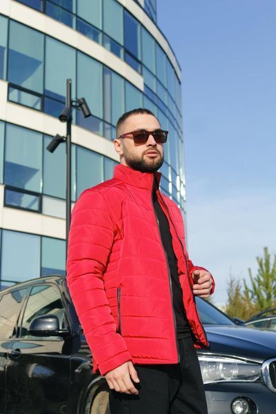 Чоловіча куртка червона Вітровка без капюшона демісезонна Intr-1589537813 фото