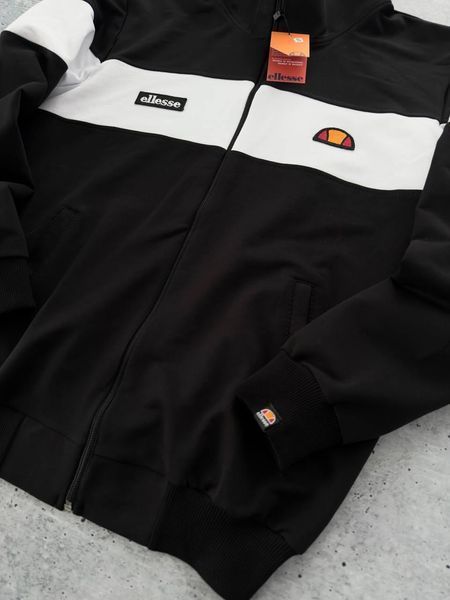 Мужская кофта Ellesse без капюшона черная Олимпийка Элис на молнии Хар-580 фото