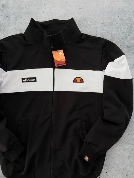 Мужская кофта Ellesse без капюшона черная Олимпийка Элис на молнии Хар-580 фото