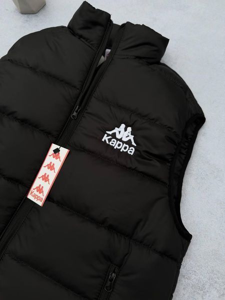 Мужская жилетка Kappa без капюшона черная Безрукавка Каппа Хар-666 фото