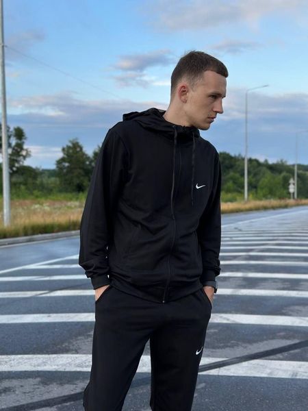 Мужской спортивный костюм Nike на молнии черный Комплект Найк Толстовка Штаны Мой-14 2 фото