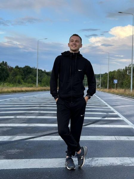 Мужской спортивный костюм Nike на молнии черный Комплект Найк Толстовка Штаны Мой-14 2 фото