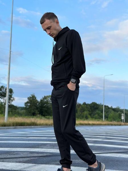 Мужской спортивный костюм Nike на молнии черный Комплект Найк Толстовка Штаны Мой-14 2 фото