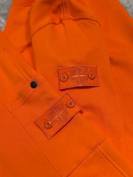 Чоловічий спортивний костюм Stone Island помаранчевий з патчем Комплект Стон Айленд Світшот Штани моло-Sto61 фото