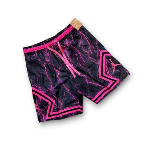 Мужские шорты Jordan Dry Fit черные с розовым Бриджи Джордан Драй Фит хлопковые Hub-12 фото