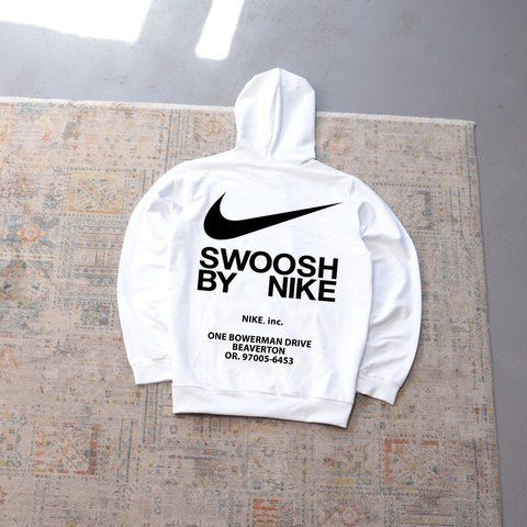 Мужское худи Nike Big Swoosh белое Толстовка Найк Биг Свуш с капюшоном Ads-386 фото