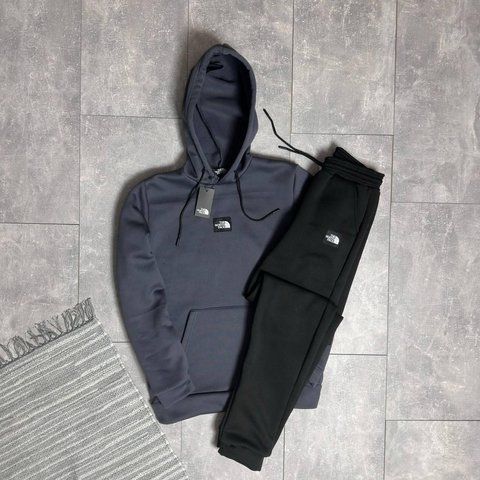 Мужской зимний спортивный костюм The North Face серый с черным Комплект ТНФ Ads-60 фото