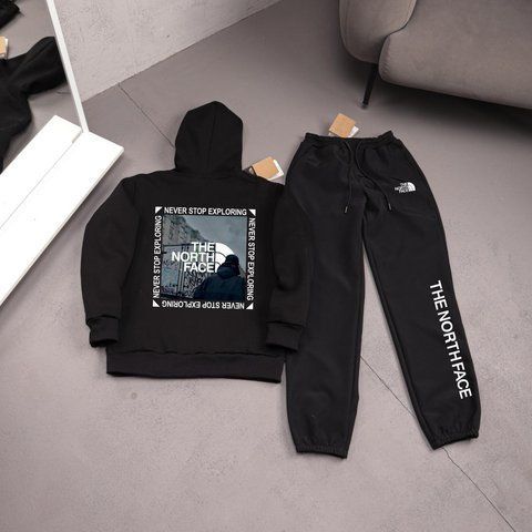 Мужской зимний спортивный костюм The North Face черный Комплект ТНФ Худи Штаны плащевка Ads-561 фото