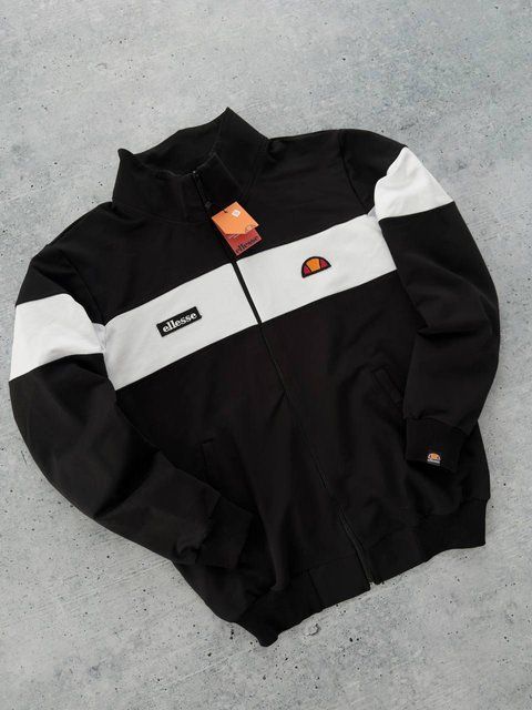 Мужская кофта Ellesse без капюшона черная Олимпийка Элис на молнии Хар-580 фото