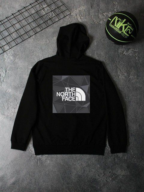 Мужское Худи The North Face черное Кофта ТНФ с капюшоном Ads-169 фото