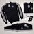 Мужской костюм Adidas 3в1 черный Комплект Адидас Свитшот Штаны Футболка Мой-147 фото
