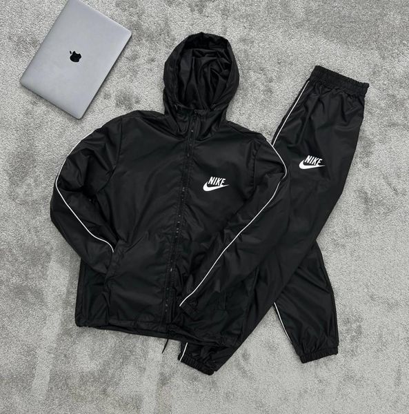 Мужской спортивный костюм Nike из плащевки серый Комплект Найк с капюшоном на молнии Will-75 фото