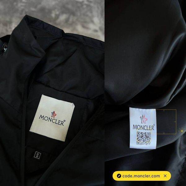 Мужская ветровка Moncler с капюшоном черная Куртка Монклер из плащевки демисезонная Моло-MNC-1 фото