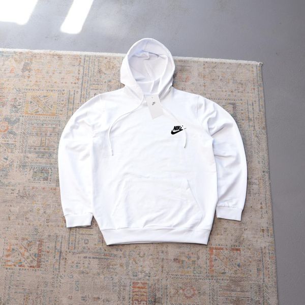 Чоловіче худі Nike Big Swoosh біле Толстовка Найк Біг Свуш з капюшоном Ads-386 фото