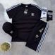 Мужской летний костюм Adidas Футболка Шорты Кепка черный Комплект Адидас Хар-867 (коп4) фото 1