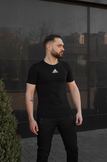 Футболка чоловіча Adidas чорна Теніска Адидас Intr-1660923238 фото