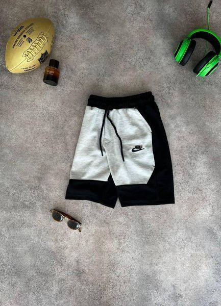 Чоловічі спортивні шорти Nike чорні із сірим бавовняні з кишенями Найк Моло-KN77 фото