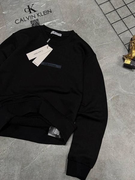 Мужской свитшот Calvin Klein черный Кофта Кельвин Кляйн без капюшона Моло-780-13 фото