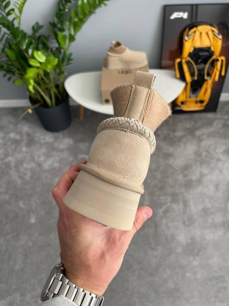 Жіночі зимові черевики Ugg Tazz Sock бежеві Las-1497 фото