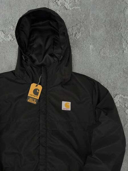Мужская куртка Carhartt черная Куртка Кархарт легкая с капюшоном Хар-681 фото