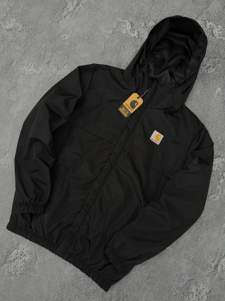 Мужская куртка Carhartt черная Куртка Кархарт легкая с капюшоном Хар-681 фото