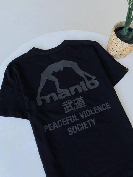 Чоловіча футболка Manto чорна бавовняна Манто Гла-194 фото