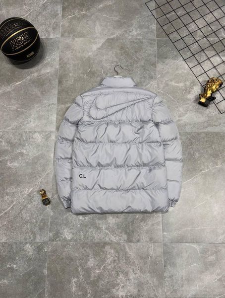 Чоловіча зимова куртка Nike Nocta сіра Пуховик Найк Нокта без капюшона Моло-34702 фото
