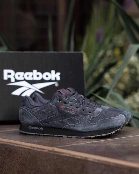 Мужские кроссовки Reebok Classic Leather серые Pow-RB043 (коп1) фото