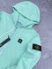 Чоловіча кофта Stone Island бірюзовий Зіп худі Стон Айленд на блискавці з патчем Хар-754 фото 3