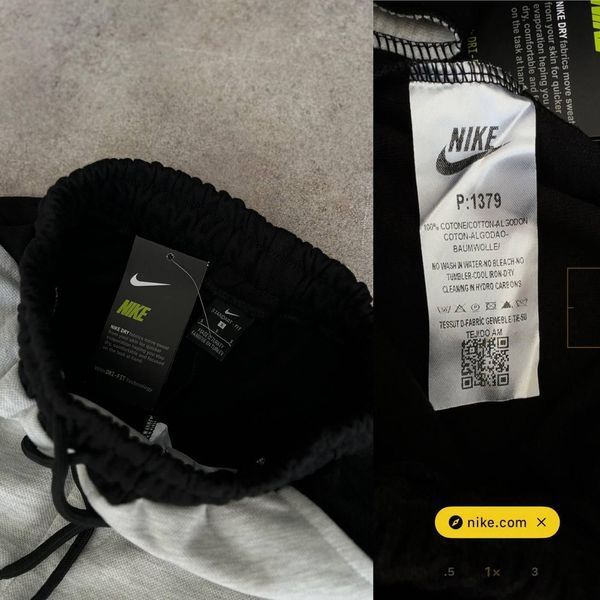 Чоловічі спортивні шорти Nike чорні із сірим бавовняні з кишенями Найк Моло-KN77 фото