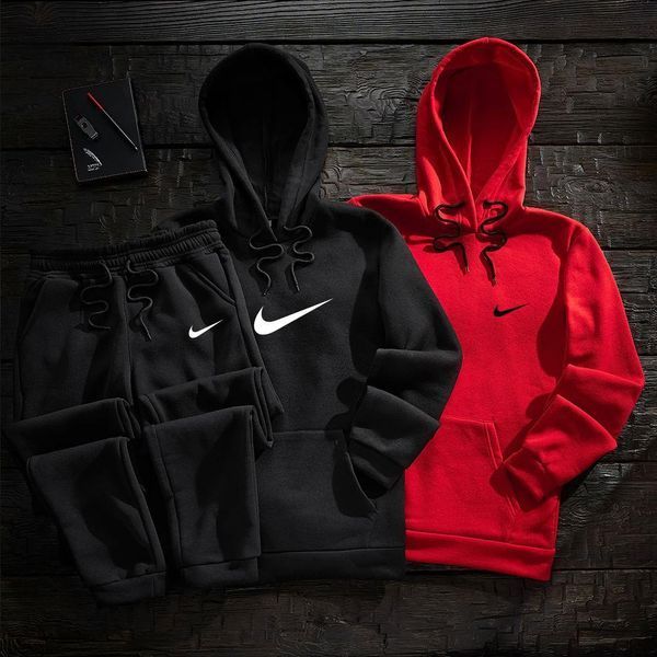 Мужской зимний спортивный костюм Nike 3в1 черно-белый Набор Найк с капюшоном Ads-1 фото