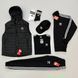Мужской костюм Adidas 6в1 черный Комплект Адидас Жилетка Кофта Штаны Футболка Мой-52 фото 1