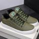 Мужские кроссовки Lacoste хаки кожаные Кеды Лакост Arm-LK002 фото 1