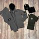 Чоловічий зимовий спортивний костюм сірий Stone Island Комплект Стон Айленд Костюм Футболка Шапка Бафф Sta-26 фото 2