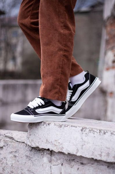 Мужские кеды Vans Knu Skool черно-белые замшевые Кроссовки Ванс Кну Скул Arm-KNU1 (коп2) фото