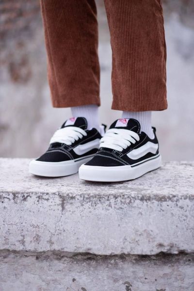Мужские кеды Vans Knu Skool черно-белые замшевые Кроссовки Ванс Кну Скул Arm-KNU1 (коп2) фото