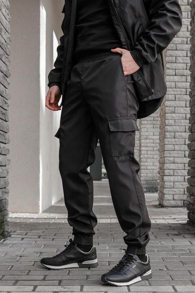 Чоловічі штани SoftShell чорні Брюки карго Софт Шелл Intr-1617528383 фото