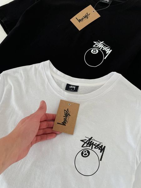 Чоловіча футболка Stussy чорна бавовняна Теніска Стуссі гла-62 фото